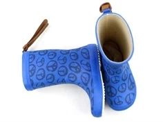 Bisgaard gummistøvle blå med fredstegn